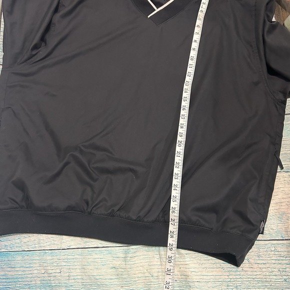 adidas Climashell Windbreaker Jacket Mens XL Black V Neck Elastic Hem Pullover - Picture 11 of 11